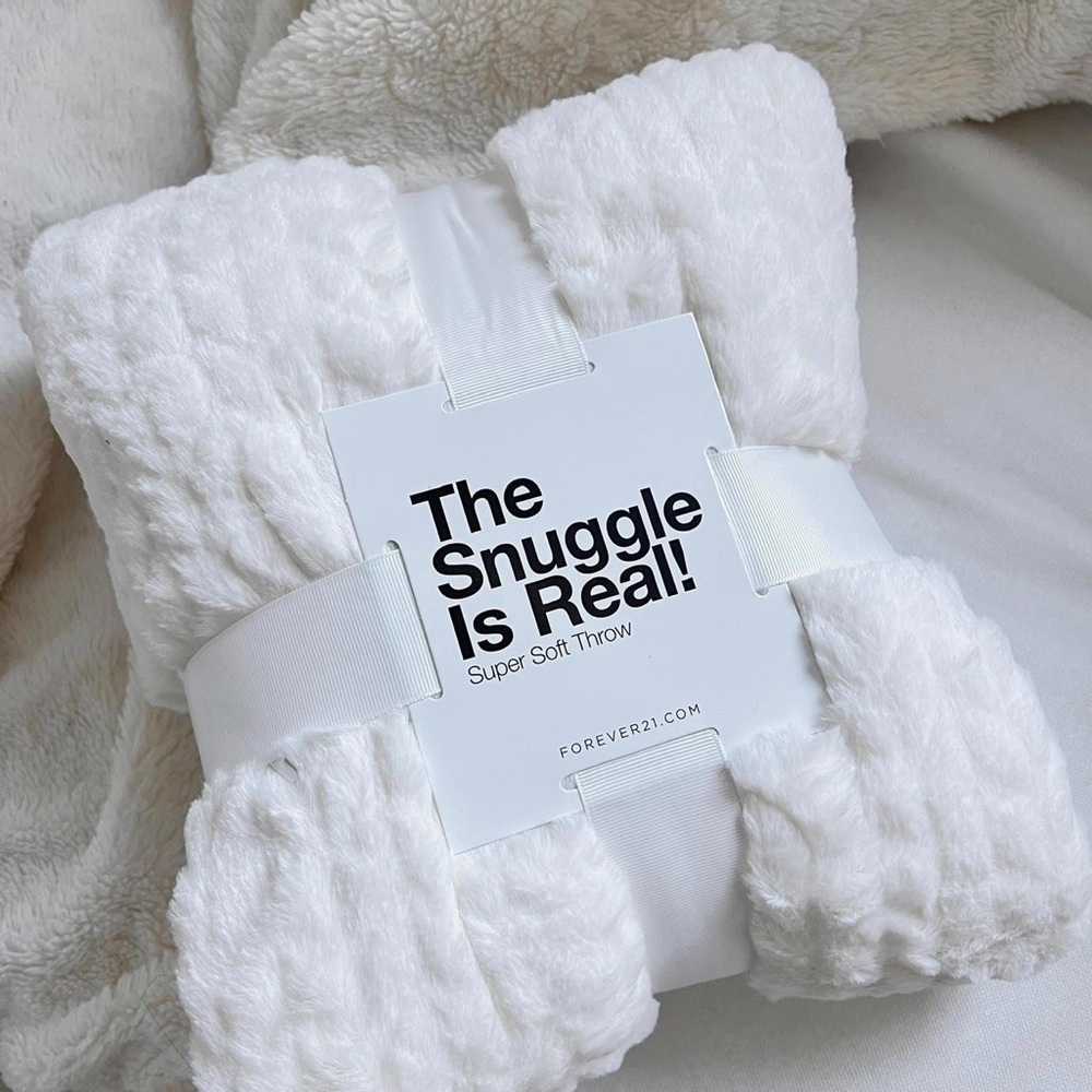 Forever 21 Plush White Blanket